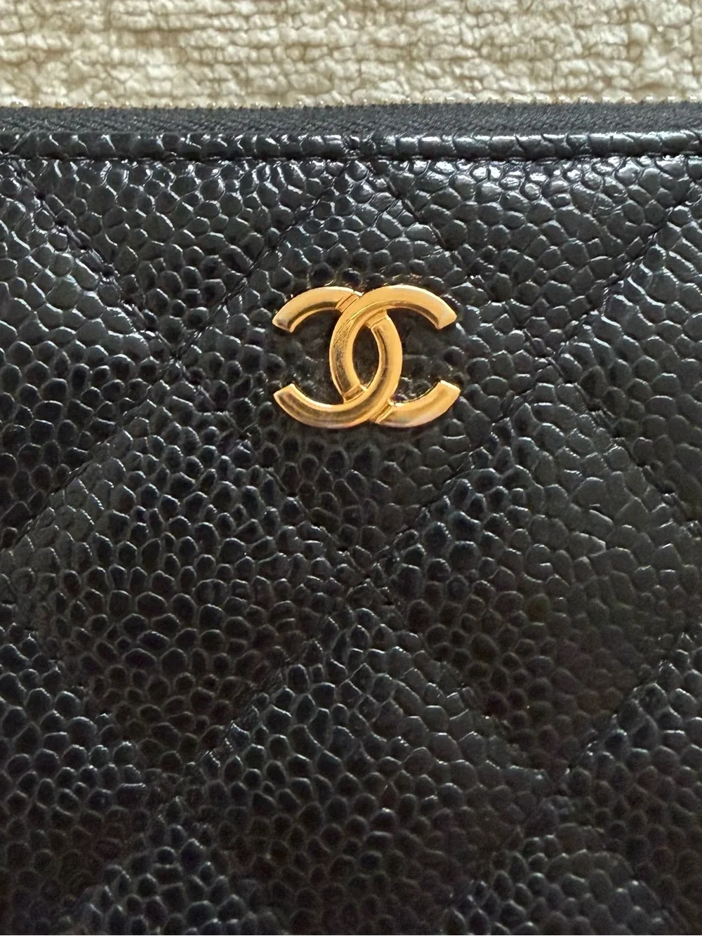 CHANEL Caviar Black Quilted Long Zip-Around Wallet - Dustbag Box Ribbon